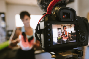 A crew films a video marketing segment. Learn our 4 tips to getting up to speed in video marketing quickly.