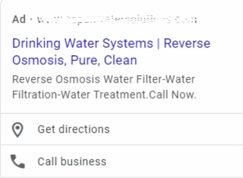 An example of a Google Smart campaign with its machine-generated headline and description.