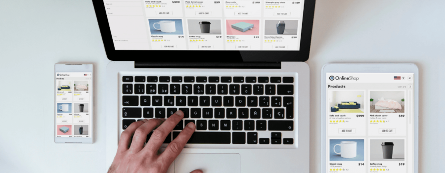 The image depicts a modern-looking website. In this blog, we talk about 8 mistakes that small businesses make when it comes to their own websites.