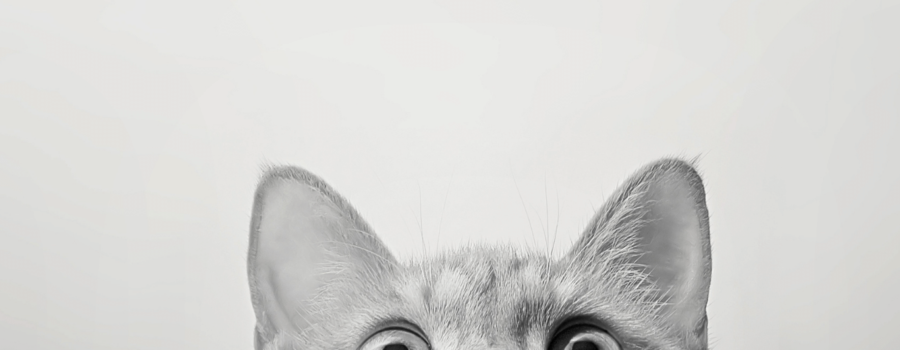 The image depicts a curious cat, a metaphor for the traits of what it takes to be good at marketing.