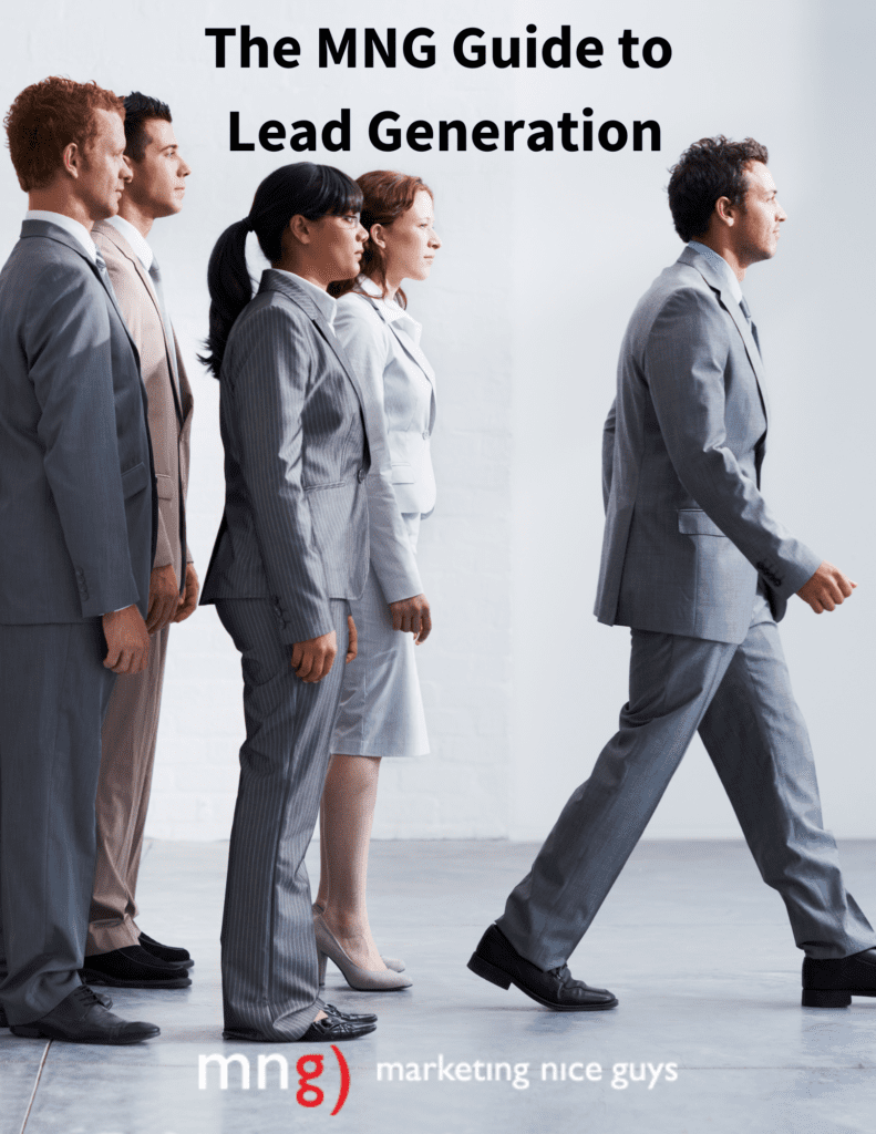 An image of the cover of the the MNG Guide to Lead Generation for small businesses.