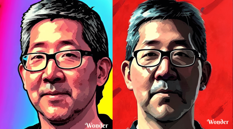 A pair of AI-created images of the author, Tim Ito. AI creates a whole new gray area of copyright law.